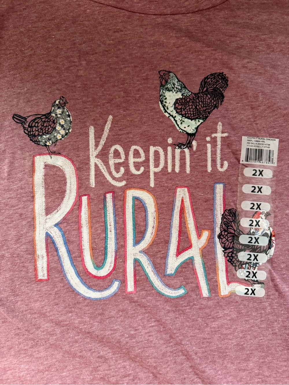 NWT Rural King Keepin It Rural Graphic Tee Chicken Rooster Hen Country Farm Cozy